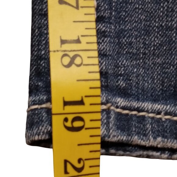 Miss Me Women Dark Wash Low Rise Capris 30 Y2Kcore Casual Comfy Distressed Jean - Picture 8 of 16